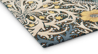 Brink and Campman Seaweed Teal Area Rug by Morris Co x Emery Walker's House Corner Image