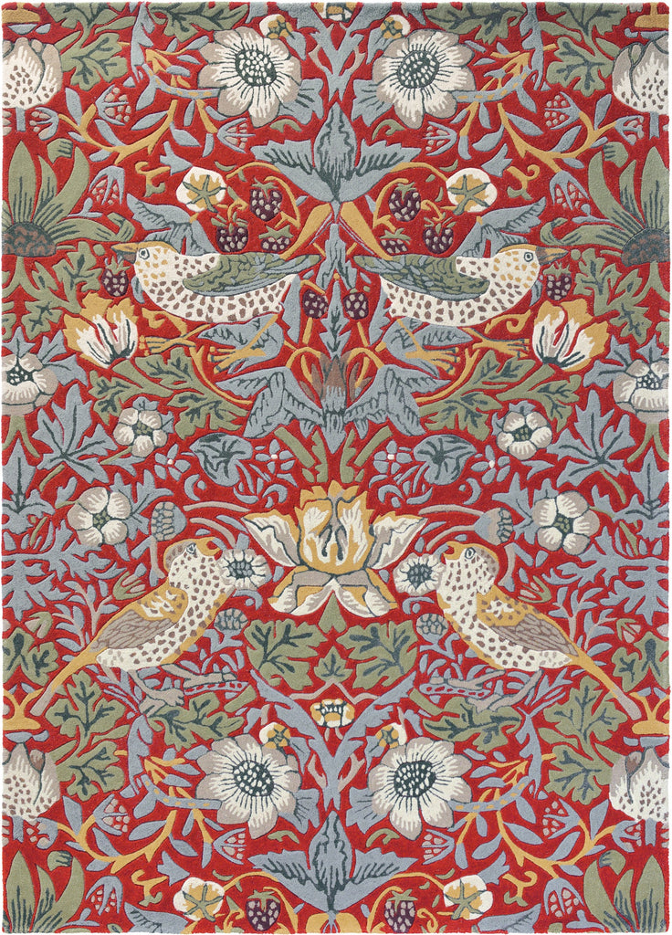 Brink and Campman Strawberry Thief Crimson Area Rug by Morris Co main image