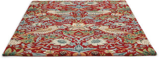 Brink and Campman Strawberry Thief Crimson Area Rug by Morris Co Angle Image
