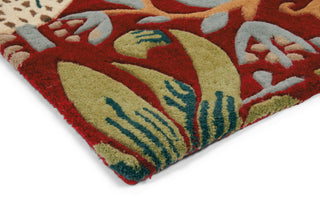 Brink and Campman Strawberry Thief Crimson Area Rug by Morris Co Corner Image