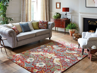 Brink and Campman Strawberry Thief Crimson Area Rug by Morris Co Room Image Feature
