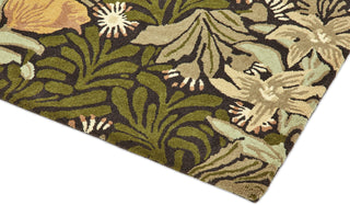 Brink and Campman Bower Twining Vine Green Area Rug by Morris Co x Emery Walker's House Corner Image