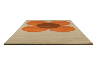 Brink and Campman Flower Placement Pumpkin/Ecru Area Rug by Orla Kiely Angle Image
