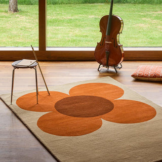 Brink and Campman Flower Placement Pumpkin/Ecru Area Rug by Orla Kiely Room Image Feature