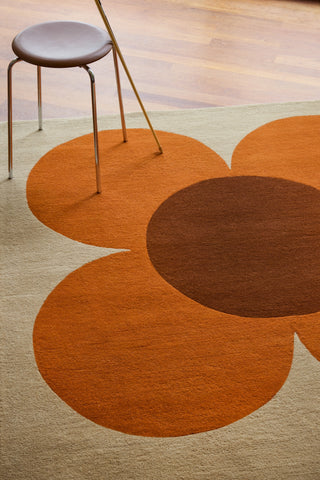 Brink and Campman Flower Placement Pumpkin/Ecru Area Rug by Orla Kiely Room Image