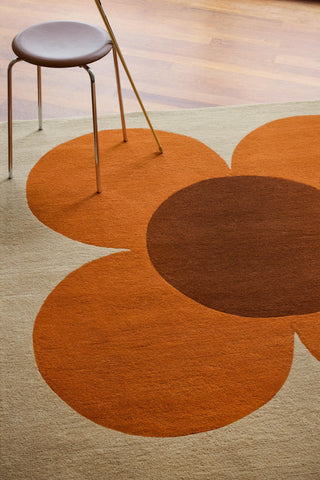 Brink and Campman Flower Placement Pumpkin/Ecru Area Rug by Orla Kiely Room Image