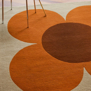 Brink and Campman Flower Placement Pumpkin/Ecru Area Rug by Orla Kiely Room Image