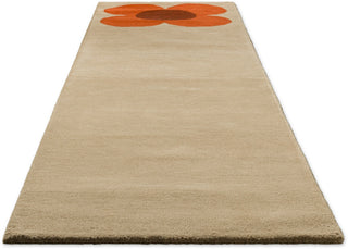 Brink and Campman Flower Placement Pumpkin/Ecru Area Rug by Orla Kiely Runner Angle Image