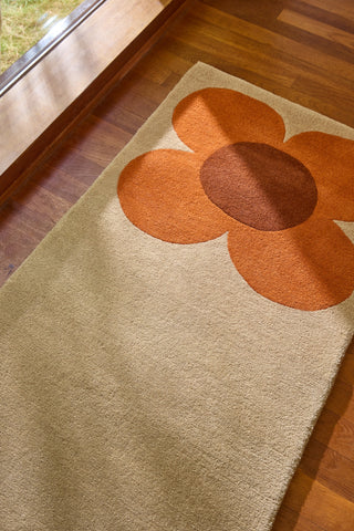 Brink and Campman Flower Placement Pumpkin/Ecru Area Rug by Orla Kiely Runner Room Image