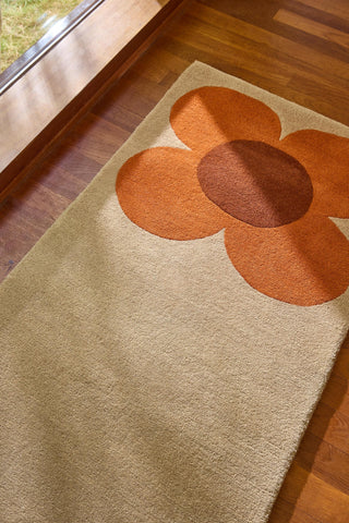 Brink and Campman Flower Placement Pumpkin/Ecru Area Rug by Orla Kiely Runner Room Image