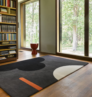 Brink and Campman Geo Flower Graphite Area Rug by Orla Kiely Room Image Feature