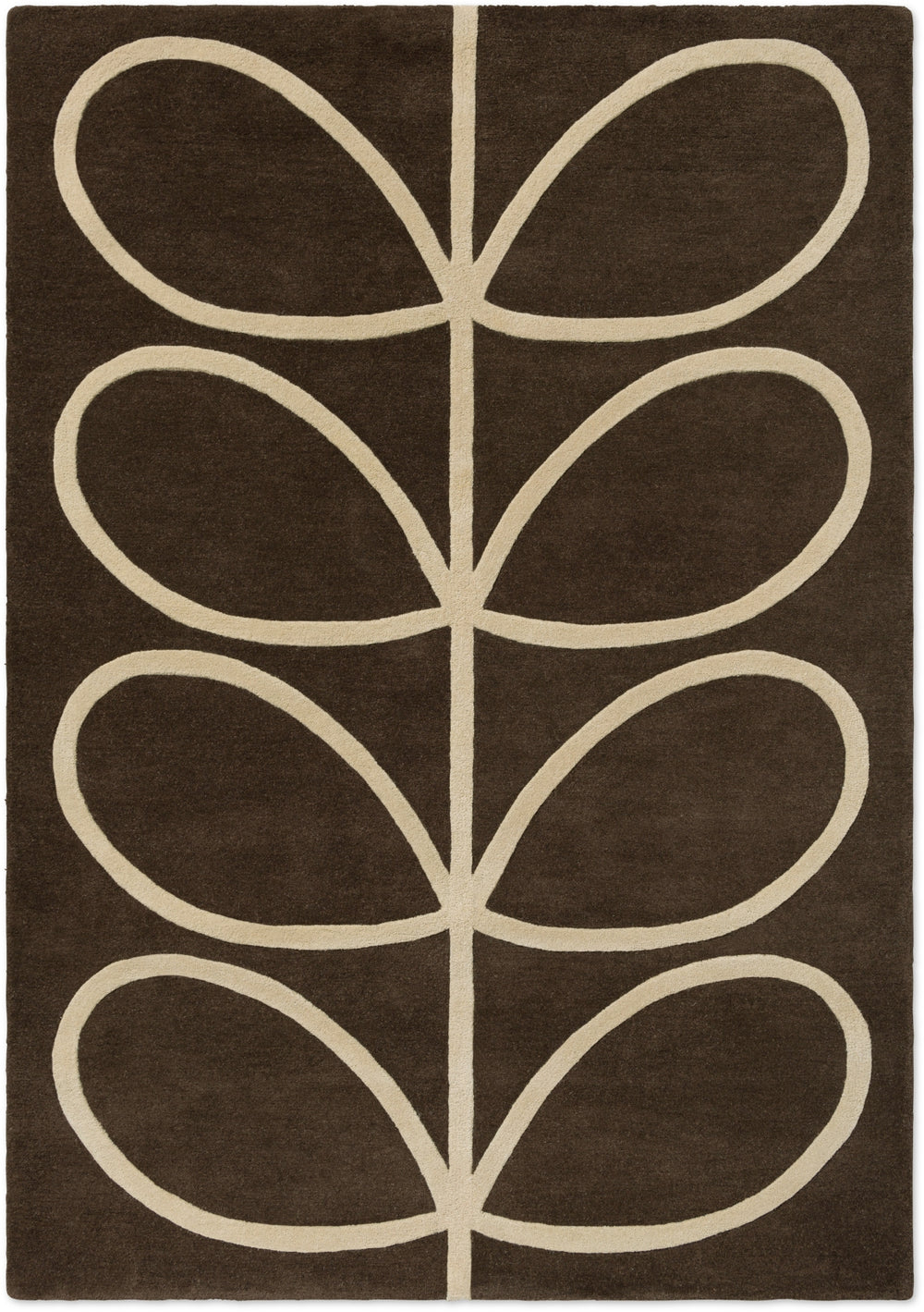 Brink and Campman Giant Linear Stem Walnut Area Rug by Orla Kiely