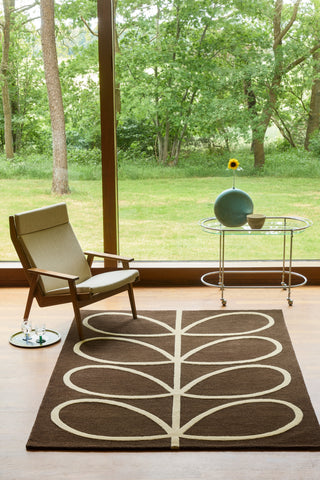 Brink and Campman Giant Linear Stem Walnut Area Rug by Orla Kiely Room Image Feature