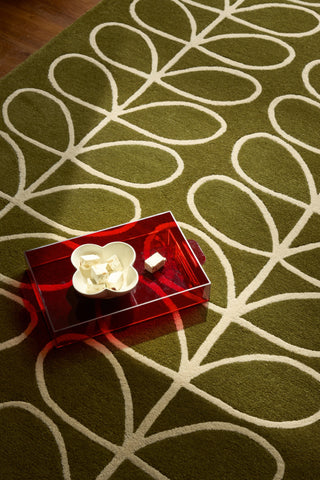 Brink and Campman Linear Stem Olive Area Rug by Orla Kiely Room Image