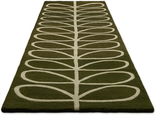 Brink and Campman Linear Stem Olive Area Rug by Orla Kiely Runner Angle Image