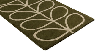 Brink and Campman Linear Stem Olive Area Rug by Orla Kiely Runner Corner Image