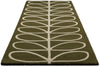 Brink and Campman Linear Stem Olive Area Rug by Orla Kiely Runner Angle Image