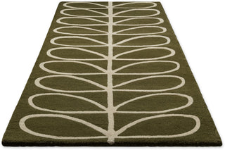 Brink and Campman Linear Stem Olive Area Rug by Orla Kiely Runner Angle Image