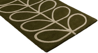 Brink and Campman Linear Stem Olive Area Rug by Orla Kiely Runner Corner Image