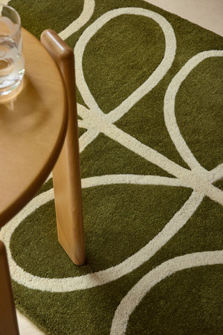 Brink and Campman Linear Stem Olive Area Rug by Orla Kiely Runner Room Image