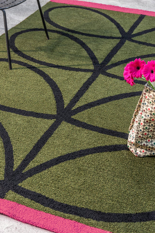Brink and Campman Linear Stem Olive Area Rug by Orla Kiely Room Image Feature
