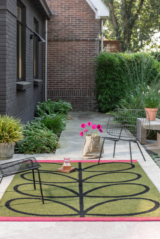 Brink and Campman Linear Stem Olive Area Rug by Orla Kiely Room Image Feature