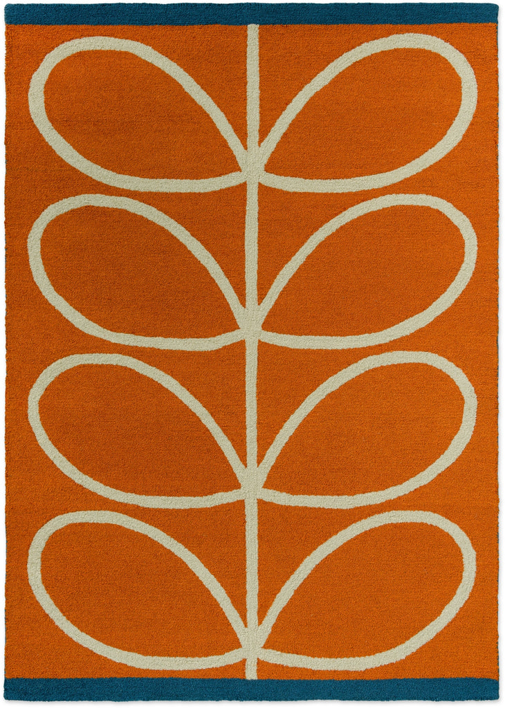 Brink and Campman Linear Stem Orange Area Rug by Orla Kiely main image
