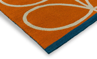 Brink and Campman Linear Stem Orange Area Rug by Orla Kiely Corner Image