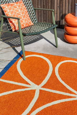 Brink and Campman Linear Stem Orange Area Rug by Orla Kiely Room Image Feature