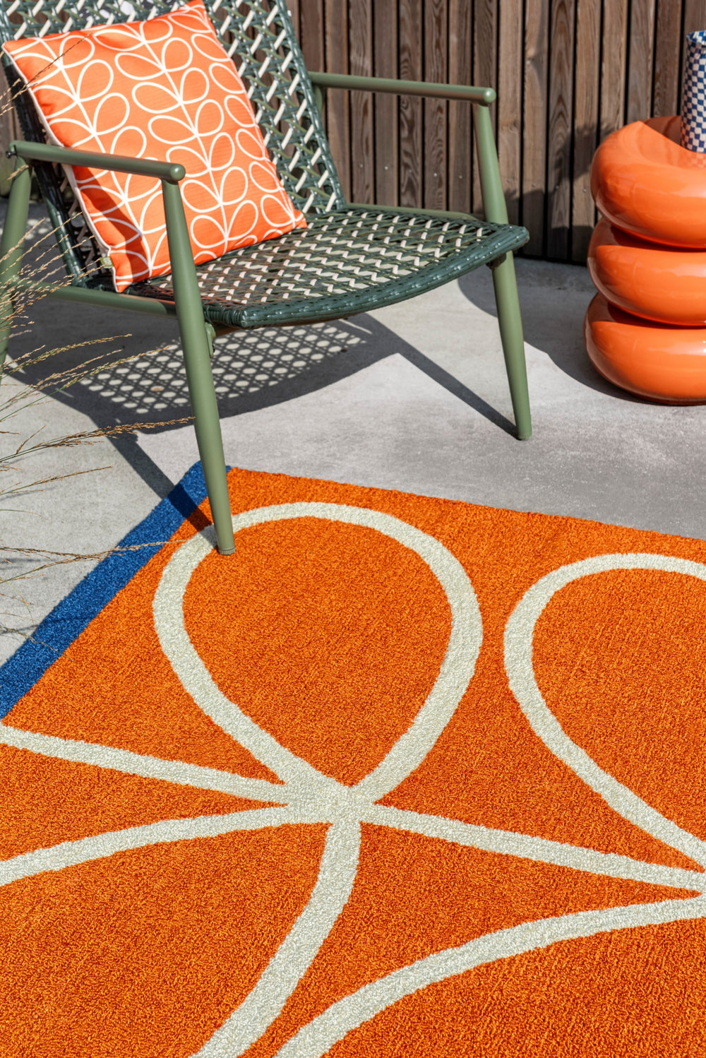 Brink and Campman Linear Stem Orange Area Rug by Orla Kiely Room Image Feature
