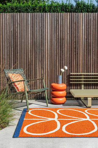 Brink and Campman Linear Stem Orange Area Rug by Orla Kiely Room Image Feature