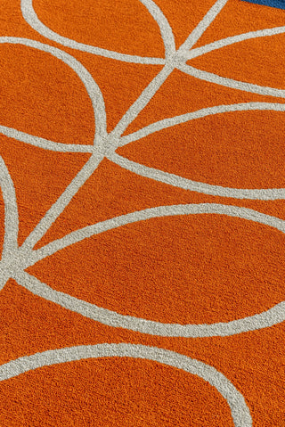 Brink and Campman Linear Stem Orange Area Rug by Orla Kiely Room Image Feature