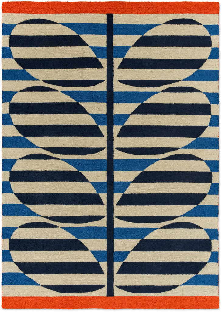 Brink and Campman Stripy Stem Azure Area Rug by Orla Kiely main image