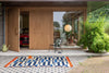 Brink and Campman Stripy Stem Azure Area Rug by Orla Kiely Room Image Feature