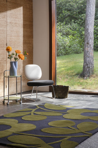Brink and Campman Sprig Stem Marine Area Rug by Orla Kiely Room Image Feature