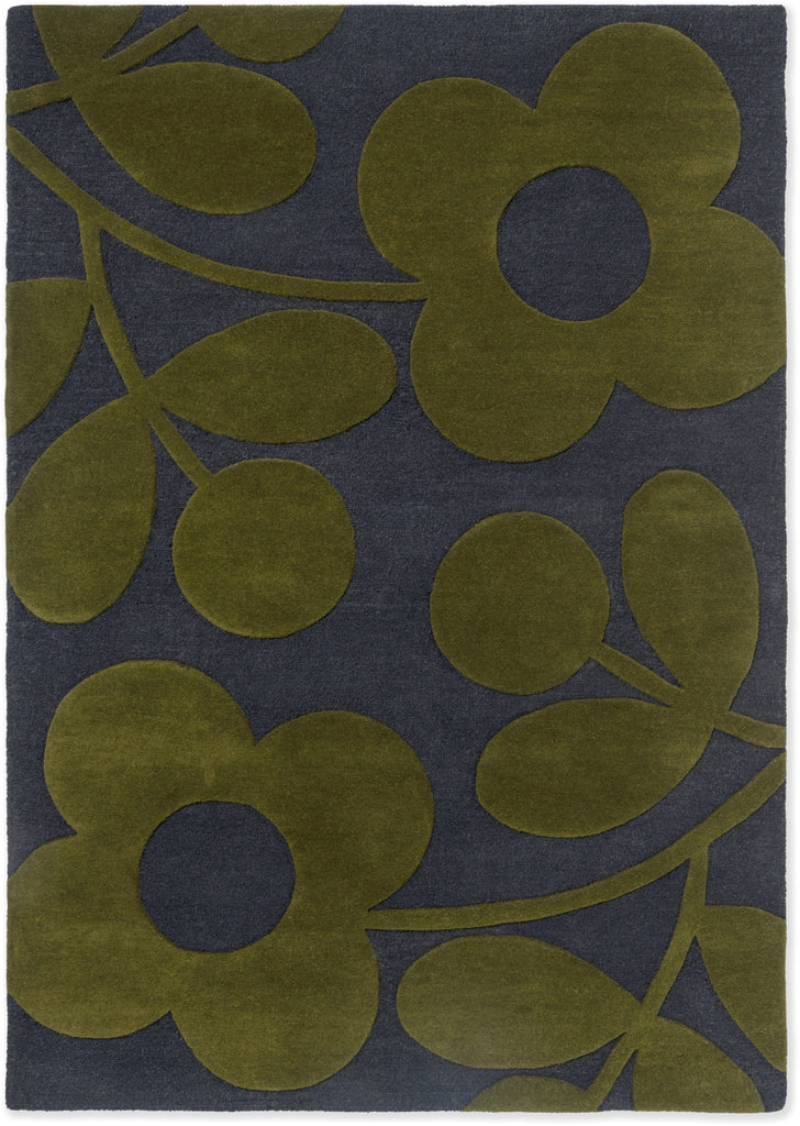 Brink and Campman Sprig Stem Marine Area Rug by Orla Kiely main image