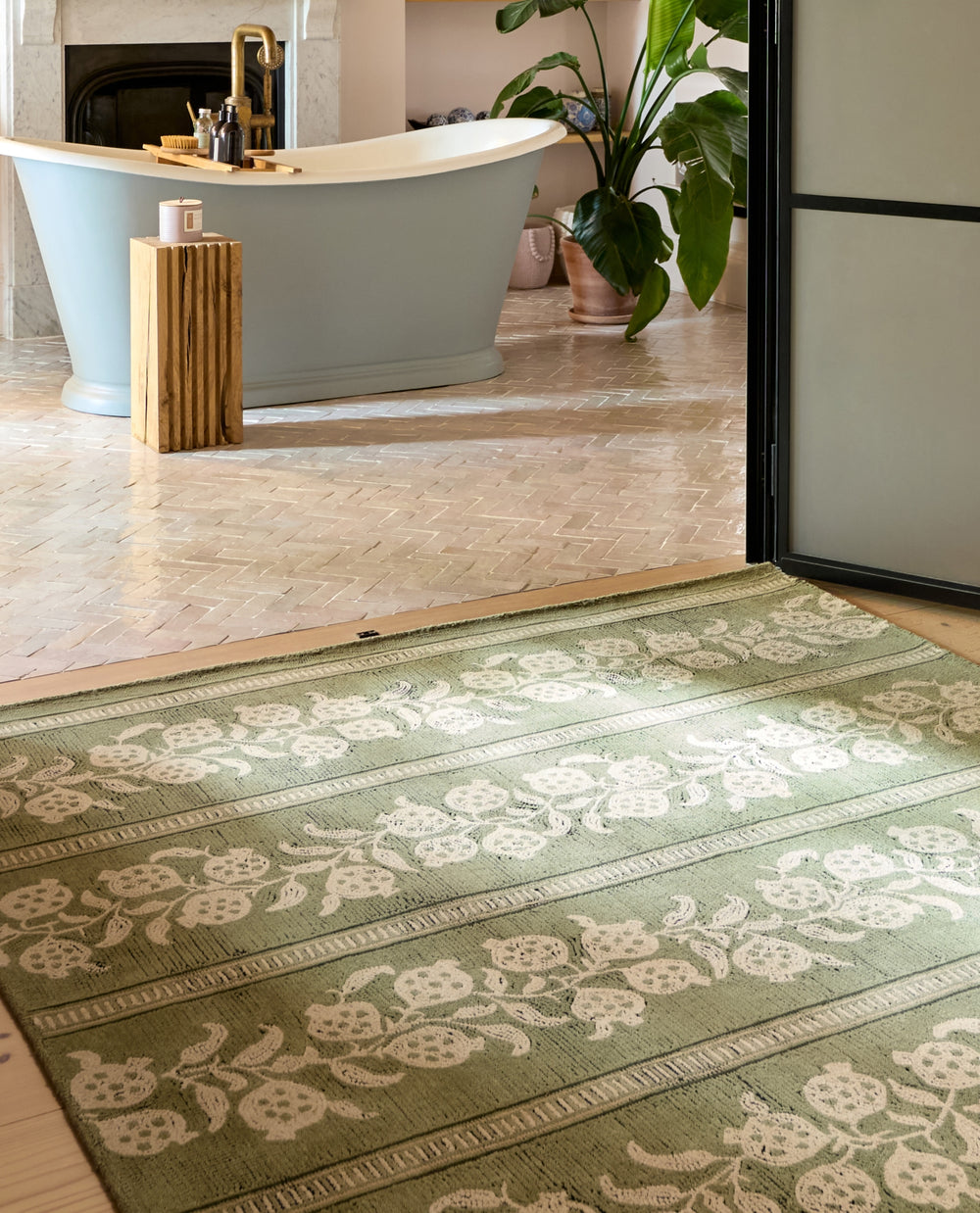Brink and Campman Anaar Forest Green Area Rug by Sanderson Room Image Feature