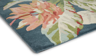 Brink and Campman Dahlia and Rosehip Teal Area Rug by Sanderson Corner Image