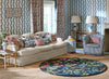 Brink and Campman Foraging Indigo Area Rug by Sanderson Round Room Image Feature