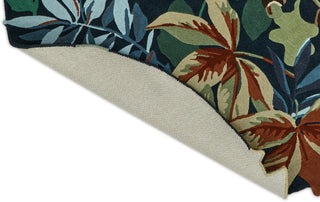 Brink and Campman Robin's Wood Forest Green Area Rug by Sanderson Round Fold Image