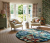 Brink and Campman Robin's Wood Forest Green Area Rug by Sanderson Round Room Image Feature