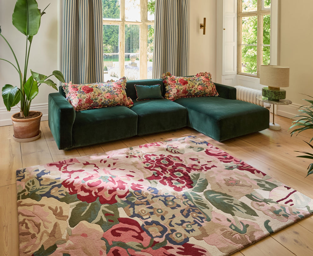 Brink and Campman Rose and Peony Red Area Rug by Sanderson Room Image Feature