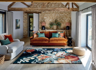 Brink and Campman Stapleton Park Navy/Burnt Orange Area Rug by Sanderson Room Image Feature