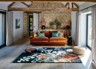 Brink and Campman Stapleton Park Navy/Burnt Orange Area Rug by Sanderson Room Image Feature