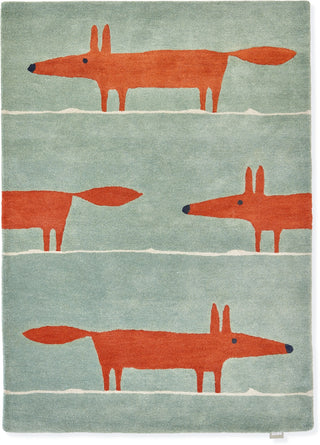 Brink and Campman Mr Fox Mint/Poppy Area Rug by Scion main image