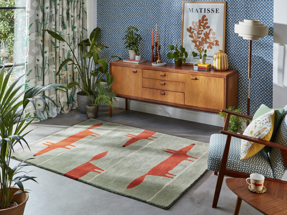 Brink and Campman Mr Fox Mint/Poppy Area Rug by Scion Room Image Feature