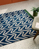 Brink and Campman Dhurrie Blue Area Rug by Scion Room Image Feature