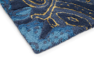 Brink and Campman Fabled Floral Navy Area Rug by Wedgwood Corner Image