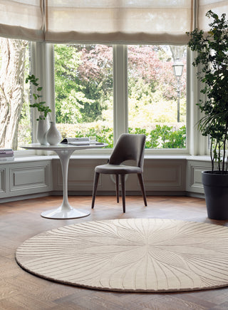 Brink and Campman Folia Stone Area Rug by Wedgwood Round Room Image Feature