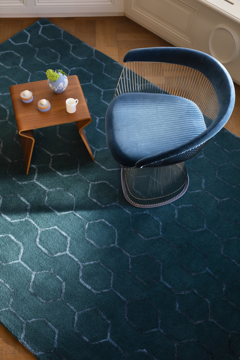 Brink and Campman Gio Teal Area Rug by Wedgwood Room Image Feature